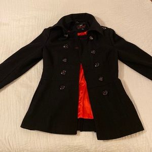 Miss Sixty black wool pea coat size M